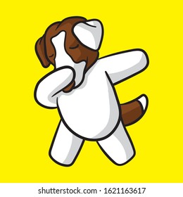 Cute vector dabbing jack russel 