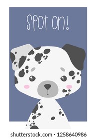 Cute vector Dalmatian dog art illustration for children