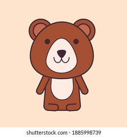 Cute vector design baby animal Grizzly bear brown bear honey bear