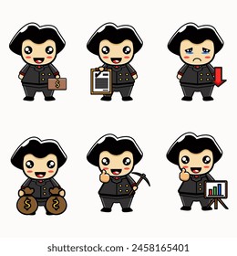 cute vector design illustration mascot design bundle businessman