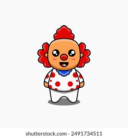 cute vector design illustration mascot character clown	