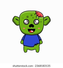 cute vector design illustration of zombies