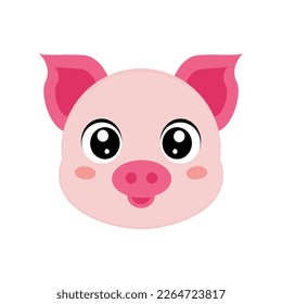 cute vector design of a pig