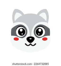 cute vector design of a raccoon