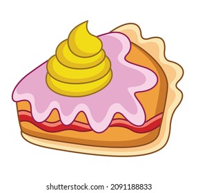 
Cute vector dessert. Vector cartoon pie, cake. Vector illustration for children