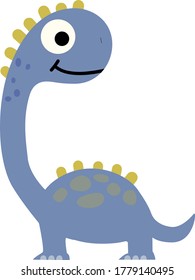 Dinosaurio vector lindo en color azul 