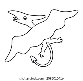 
Cute vector dinosaur. Vector cartoon dinosaur. Vector illustration for children. Coloring book