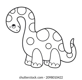 
Cute vector dinosaur. Vector cartoon dinosaur. Vector illustration for children. Coloring book