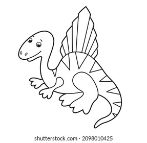 
Cute vector dinosaur. Vector cartoon dinosaur. Vector illustration for children. Coloring book