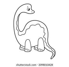 
Cute vector dinosaur. Vector cartoon dinosaur. Vector illustration for children. Coloring book