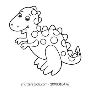 
Cute vector dinosaur. Vector cartoon dinosaur. Vector illustration for children. Coloring book