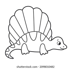 
Cute vector dinosaur. Vector cartoon dinosaur. Vector illustration for children. Coloring book