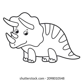 
Cute vector dinosaur. Vector cartoon dinosaur. Vector illustration for children. Coloring book