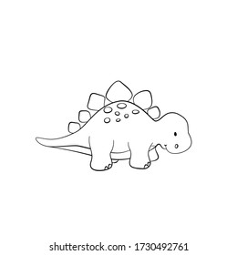 Cute vector dinosaur on white background. Dinosaur illustration, cartoon dino collection.  