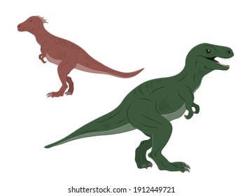 Cute vector dinosaurs. Dinosaur animal icons.Vector cartoon set icon dino animal.