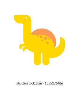 Cute vector dinosaurs isolated on white background. Flat Cute Dinosaur Character Logo - Vector