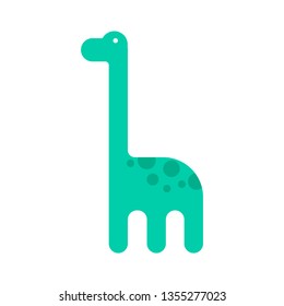 Cute vector dinosaurs isolated on white background. Flat Cute Dinosaur Character Logo - Vector
