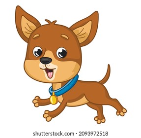 
Cute vector dog. Vector cartoon chihuahua. Vector illustration for children