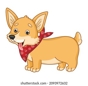 
Cute vector dog. Vector cartoon corgi. Vector illustration for children