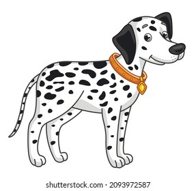 
Cute vector dog. Vector cartoon dalmatian dog. Vector illustration for children