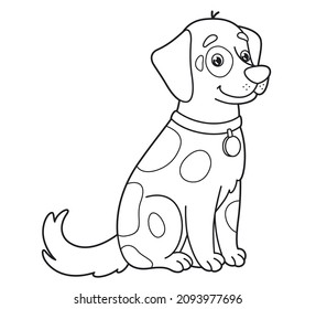 Cute vector dog. Vector cartoon dog. Vector illustration for children