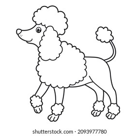 Gehörter Vektorhund. Vektorcartoon-Poodle. Vektorgrafik für Kinder