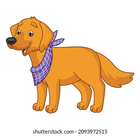 
Cute vector dog. Vector cartoon retriever. Vector illustration for children