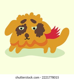 cute vector dog in flat style hand drawn