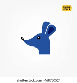 Cute vector dog icon isolated on white