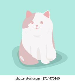 Cute vector dog illustration on blue background