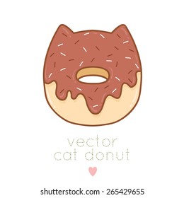 cute vector donut on white background. can be used like element for greeting cards or birthday invitations