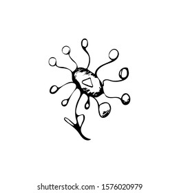 Cute vector doodle flower for wedding hand-drawn isolated on a white background done by black art ink decorative use in print and decor