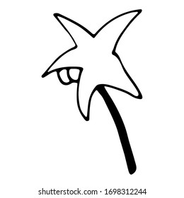
cute vector doodle palm tree outline 