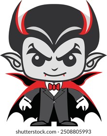 cute vector dracula illustration for halloween