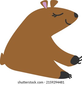 Cute vector drawing of a bear, children's drawing of a bear
