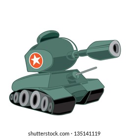 Cute vector drawing of a military tank