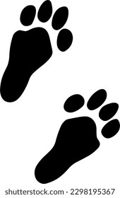 Cute vector drawing of two adorable Mammalian tracks on a white background - bunny footprint design perfect for pet and animal lovers.