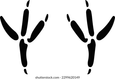 Cute vector drawing two adorable avian tracks white background    bird footprint design perfect for pet   animal lovers 