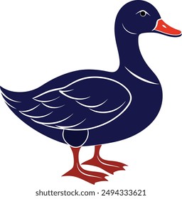 A Cute Vector duck Drawing