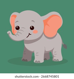 Ilustração de desenho animado de elefante com vetor bonito