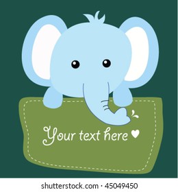 cute vector elephant with text box 4