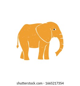 elefante vector lindo. elefante amarillo maduro aislado en un fondo transparente. Ilustración dibujada a mano por el vector
