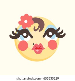 Cute vector emoji "beautiful"
