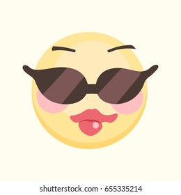 Cute vector emoji "cool"