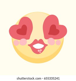 Cute vector emoji "love"
