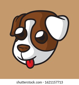 Cute vector face jack russel terrier