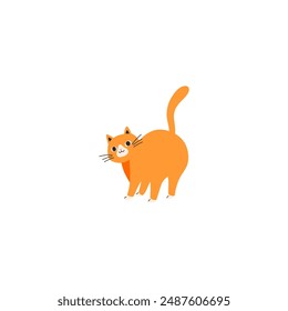 cute vector fat orange cat animal