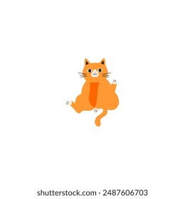 cute vector fat orange cat animal