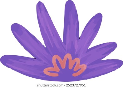 cute vector, flat illustration of blue and purple petal flowers, seamless pattern design