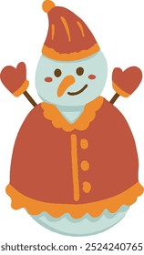 cute vector flat illustration of Christmas celebration snowman santa claus, seamless pattern design	